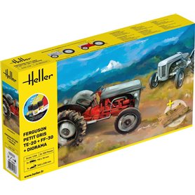 Heller 52326 Starter Kit - Ferguson Petit Gris TE-20 + FF-30 + Diorama
