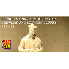 Copper State Models F35-038 French Marine Armoured Car Crewman And Morning Coffee