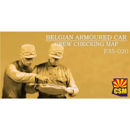 Copper State Models F35-020 Belgian Armoured Car Crew Checking Map