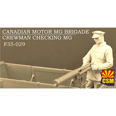 Copper State Models F35-029 Canadian Motor MG Brigade Crewman Checking MG