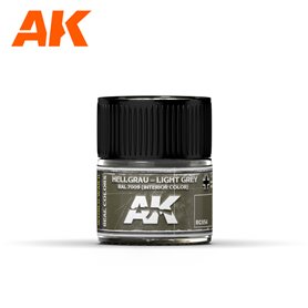 AK Interactive REAL COLORS RC054 Hellgrau-Light Grey - RAL7009 - Interior Color - 10ml