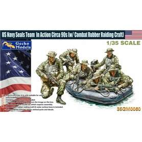 Gecko Models 35GM0060 US Navy Seals Team In Action Circa 90s (w/ Combat Rubber Raiding Craft)