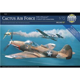Arma Hobby 1:72 CACTUS AIR FORCE - Grumman F4F-4 Wildcat + Bell P-400/P-39D Airacobra - DELUXE SET