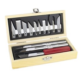 Excel 44382 CRAFT HOBBY KNOFE SET - WOODEN BOX
