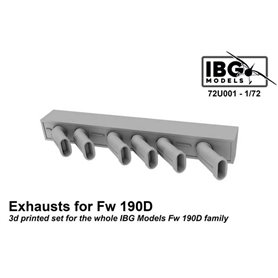 IBG 72U001 Exhaust for Fw190D - 3D printed set for IBG Models Fw190D family