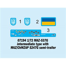 TRUMPETER 07194 MAZ-537G z naczepą /MAZ/ChMZAP 5247G - 1:72