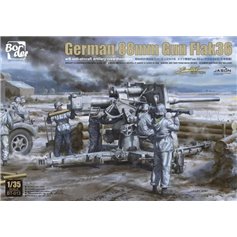 Border Model 1:35 GERMAN 88MM GUN FLAK 36 - W/6 CREW MEMBERS