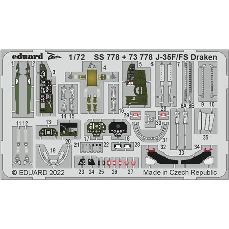 Eduard ZOOM 1:72 J-35F/FS Draken dla