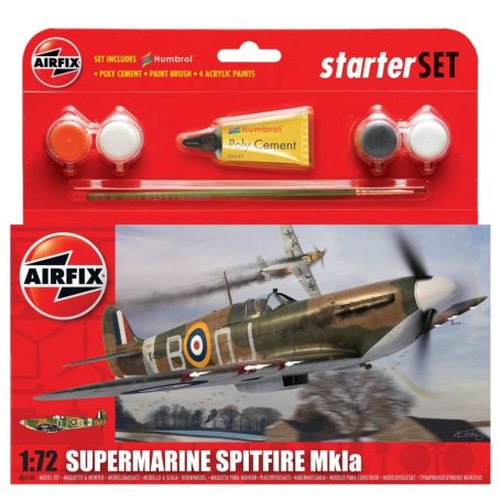 Airfix 1:72 Supermarine Spitfire Mk.Ia - STARTER SET - w/paints 