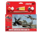 Airfix 1:72 North American Mustang IV - STARTER SET - w/paints 