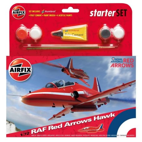 Airfix 1:72 RAF Red Arrows Hawk | Starter Set | w/paints |