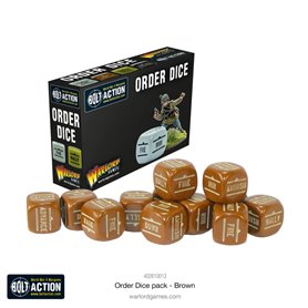 Bolt Action Orders Dice Pack - Brown