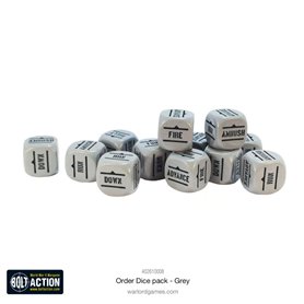 Bolt Action ORDERS DICE PACK - GREY