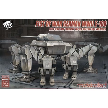 Modelcollect 1:72 FIST OF WAR E-100 Super Heavy Tank "Mauskopf" and BLA-100A EMKF Ausf. Zweifussler