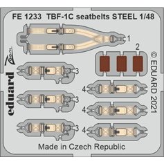 Eduard STEEL 1:48 Pasy bezpieczeństwa do Grumman TBF-1C dla Academy