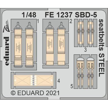 Eduard STEEL 1:48 Pasy bezpieczeństwa do Sbd-5 Seatbelts Steel