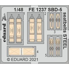 Eduard STEEL 1:48 Pasy bezpieczeństwa do Douglas SBD-5 dla Revell