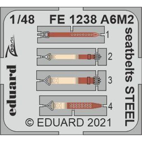 Eduard 1:48 A6m2 Seatbelts Steel