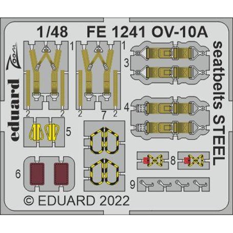 Eduard STEEL 1:48 Pasy bezpieczeństwa do Ov-10a Seatbelts Steel