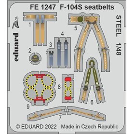 Eduard STEEL 1:48 Pasy bezpieczeństwa do F-104s Seatbelts Steel