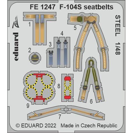 Eduard 1:48 F-104s Seatbelts Steel