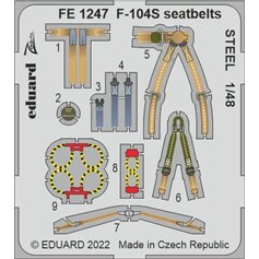 Eduard STEEL 1:48 Pasy bezpieczeństwa do F-104S dla Kinetic