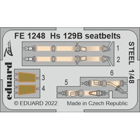 Eduard STEEL 1:48 Pasy bezpieczeństwa do Hs 129b Seatbelts Steel