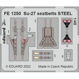 Eduard STEEL 1:48 Pasy bezpieczeństwa do Su-27 Seatbelts Steel