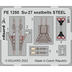 Eduard STEEL 1:48 Pasy bezpieczeństwa do Sukhoi Su-27 dla GWH