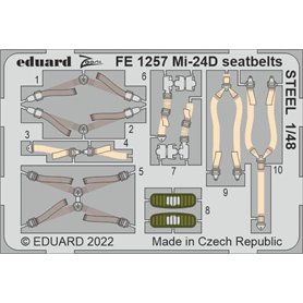Eduard STEEL 1:48 Pasy bezpieczeństwa do Mi-24d Seatbelts Steel