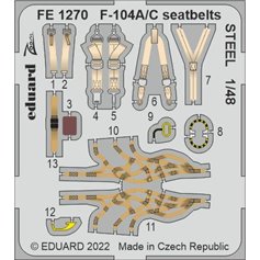 Eduard 1:48 F-104a/C Seatbelts Steel