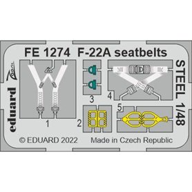 Eduard STEEL 1:48 Pasy bezpieczeństwa do F-22a Seatbelts Steel
