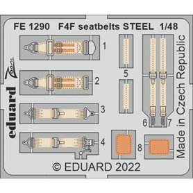 Eduard STEEL 1:48 Pasy bezpieczeństwa do F4f Seatbelts Steel