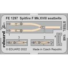 Eduard STEEL 1:48 Pasy bezpieczeństwa do Supermarine Spitfire F Mk.XVIII dla Airfix