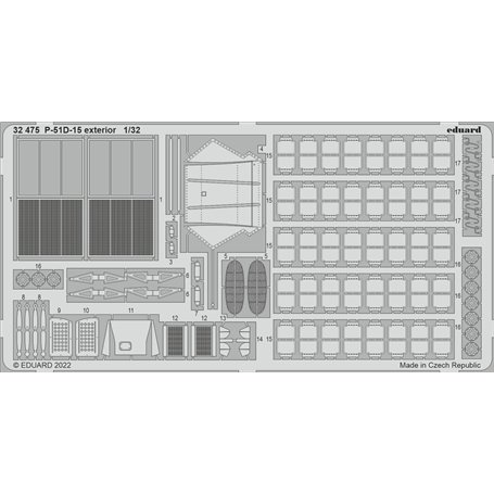 Eduard 1:32 Elementy zewnętrzne do North American P-51D-15 dla