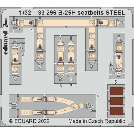 Eduard 1:32 B-25h Seatbelts Steel