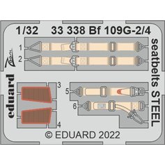 Eduard ZOOM 1:32 Pasy bezpieczeństwa do Messerschmitt Bf-109 G-2 / G-4 dla Revell