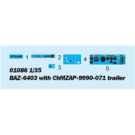 Trumpeter 1:35 BAZ-6403 W/ChMZAP-9990-071 TRAILER