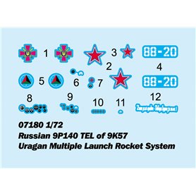 Trumpeter 1:72 9P140 TEL OF 9K57 URAGAN - MULTIPLE LAUNCH ROCKET SYSTEM