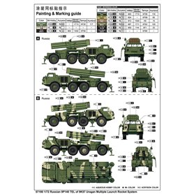 Trumpeter 1:72 9P140 TEL OF 9K57 URAGAN - MULTIPLE LAUNCH ROCKET SYSTEM