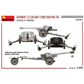 Mini Art 351:35 PaK.40 - GERMAN ANTI-TANK 75MM GUN - EARLY PRODUCTION