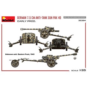 Mini Art 351:35 PaK.40 - GERMAN ANTI-TANK 75MM GUN - EARLY PRODUCTION