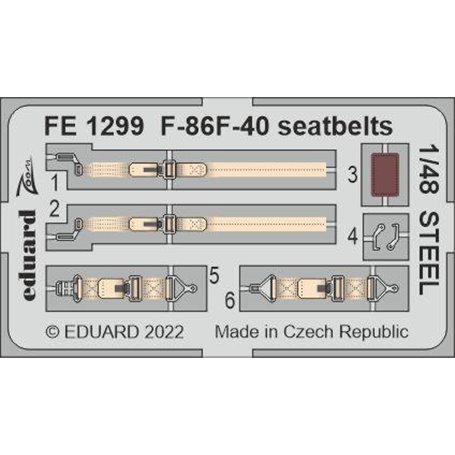 Eduard STEEL 1:48 Pasy bezpieczeństwa do F-86F-40 dla 