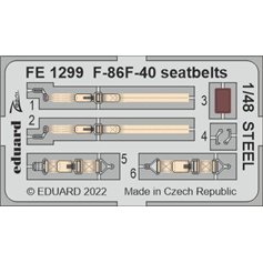 Eduard STEEL 1:48 Pasy bezpieczeństwa do F-86F-40 dla Airifx