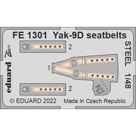 Eduard STEEL 1:48 Pasy bezpieczeństwa do Yakovlev Yak-9D dla 