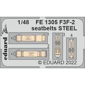 Eduard STEEL 1:48 Pasy bezpieczeństwa do Grumman F3F-2 dla Academy