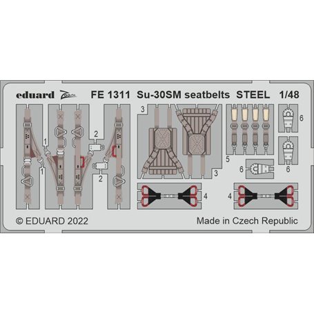 Eduard 1:48 Su-30sm Seatbelts Steel