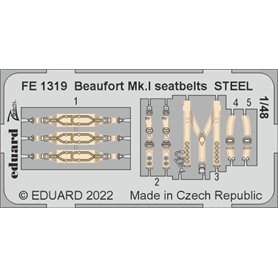 Eduard STEEL 1:48 Pasy bezpieczeństwa do Beaufort Mk.I dla CIM