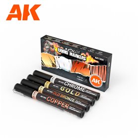 AK Interactive 1300 Markery METALLIC MAKERS - 4szt.