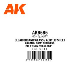 AK Interactive 6586 0.40MM/0.016MM THICKNESS-CLEAR ORGANIC GLASS